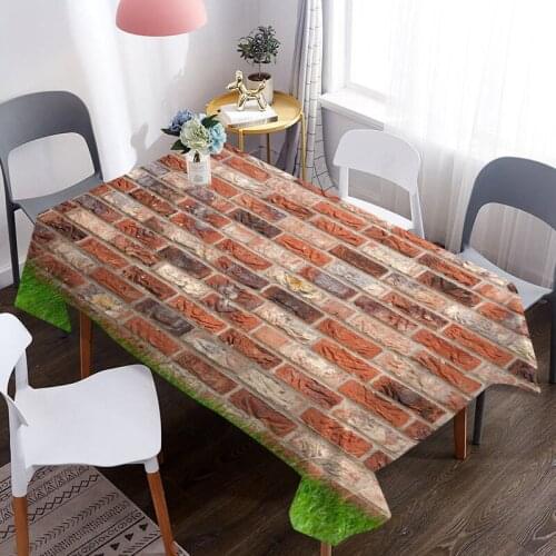 Custom 3D Table Cover Stone Pattern Coffee Tablecloth Picnic Table Cloth Birthday Party Dinner For Home Decoration