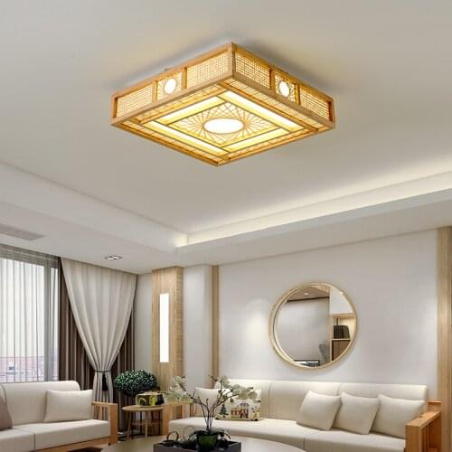Ceiling Lamp Zen Tea Room New Chinese Style Living Room Tatami Bedroom Modern Simple Personality Room Bamboo Woven Lamp