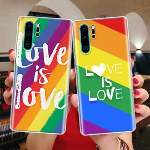 Love Is Love LGBT Rainbow Silicon Phone Case For Huawei Honor 10 9 20 Lite Y5 Y6 Y7 Y9 9X 8X 8S 8A 7X 7A 7S Pro + 10i20i Coque