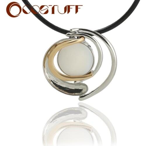 Vintage Geometric Neck Choker Necklace with Big Bead Suspension Decorative Jewelry for Women Chains Pendants Costume Accessories