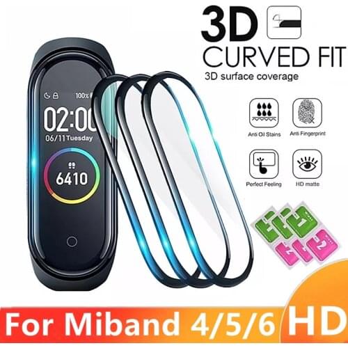 1/2/3/5PCS Protective Film Glass For Xiaomi Mi Band 6 5 4 Cover Screen Protector Protection Film For Xiaomi MiBand 4 5 6 Straps