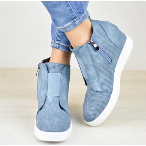 Koovan Womens Increase Boots 2019 Autumn Mixed Color Sexy Style Custom Wedges Increased Sports Casual Boots 5cm Womens Shoes