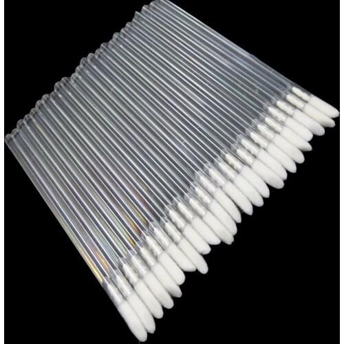 100 PCS Disposable Sponge Tip Lip Gloss Angle Brushes Wand Applicator Makeup Tool