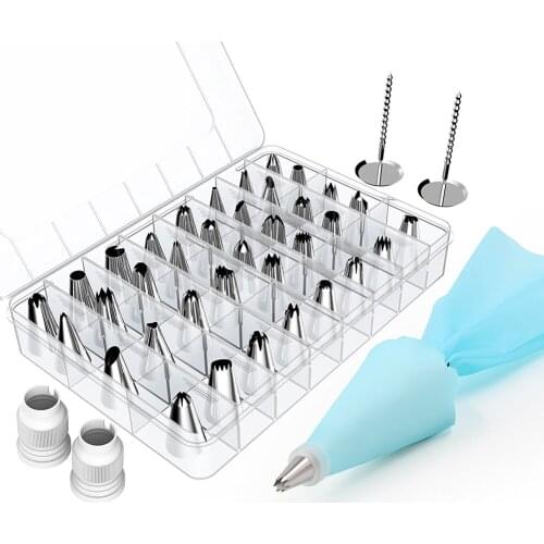 42Pcs/set Multi-function Cake Turntable Decorating Mouth Set Kitchen Dessert Baking Pastry Supplies DIY Fondant Baking Tools