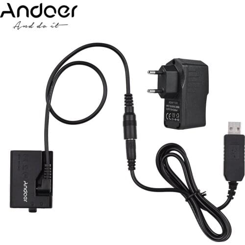 Andoer ACK-E10 5V USB Dummy Battery DC Coupler with Power Adapter for Canon T3/T5/T6/T7/T100/Kiss X50/Kiss X70/1100D/1200D/1300D