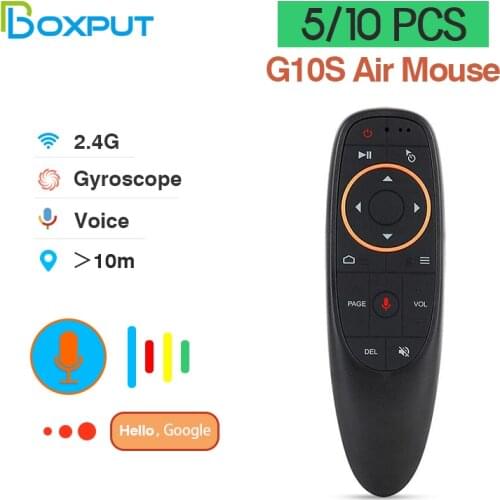 Air Mouse Remote Control 2.4G Google Voice Search G10 Wireless Air Mouse Gyroscope Remote IR Learning for Android TVbox G10S
