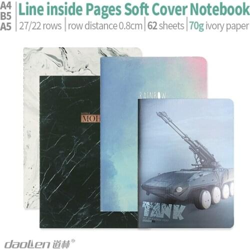 Touch Membrane 4 Color Marble Design Hot Stamping Soft Cover Sewing Stationery Notebook With Line Pages