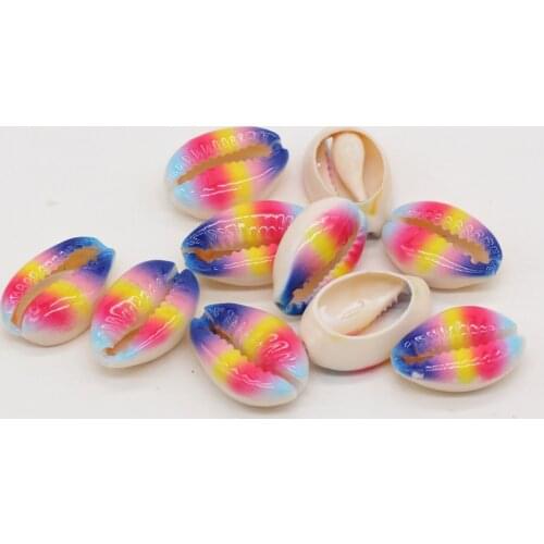10pc/lot Colorful Pattern Shell Beads Loose Spacer Beads DIY Bracelet Earrings Necklace Bohemian Jewelry Making Accessories