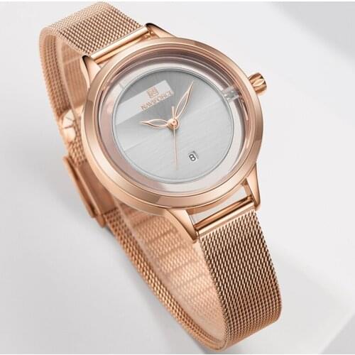 NAVIFORCE New Watches Ladies Womens Luxury Simple Quartz Wrist Watch Bracelet Fashion Waterproof Date Clock Relogio Feminino