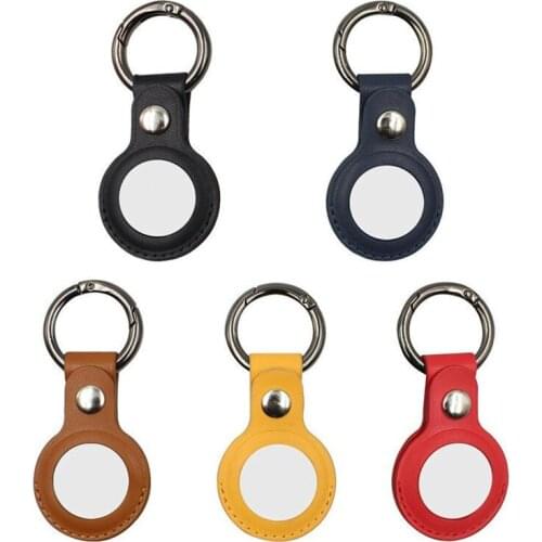 Anti-lost Sleeve For Airtag Case PU Leather Protective Cover For Apple Airtags Case Tracker Locator Case With Keychain