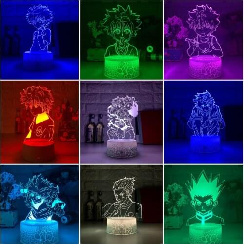 Kids Night Light Gift Led Touch Sensor Colorful Bedroom Nightlight Anime Hunter X Hunter Decor Light Cool 3d Lamp Hisoka Gadgets