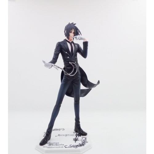 20cm New Arrival Anime Black Butler Devil Kuroshitsuji Sebastian Michaelis Model PVC Collection Cool Master Action Figure Doll
