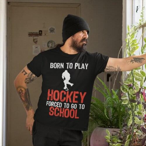 Hockey Tshirt Casual Cotton T Shirt Short-Sleeve Basic Oversize Tee Shirt Men Oversized 3XL