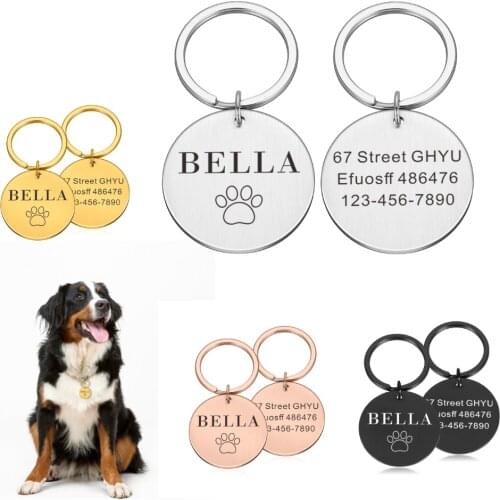 Pet ID Tags Personalized Dog Cat ID Tag Free Engraved Cat Puppy Pet ID Name Number Address Collar Tag Pendant Pet Accessories
