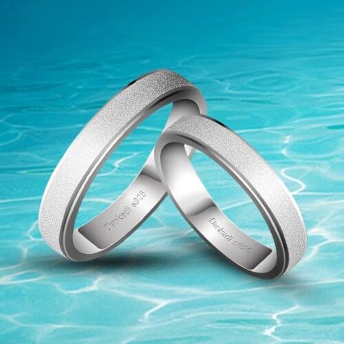 Fashion Simple 925 Sterling Silver Rings For Women Men Couple Smooth Grind Arenaceous Rings Charm Female Lovers Wedding Jewelry