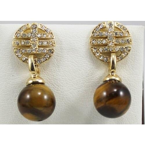 Classic TIger Eye Natural stone Drop Earring