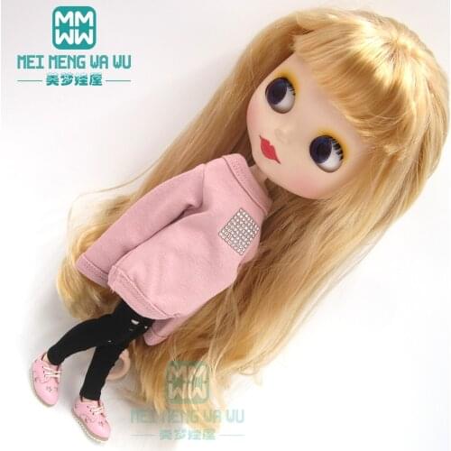 Blyth clothe fashion Pink sweatshirt, leggings, pink shoes for Blyth Azone 1/6 doll accessories