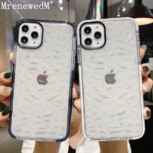 MrenewedM 12 Pro Max Diamond Transparent Phone Case For iPhone 11 X XR XS Max Cute Jelly Shockproof Soft Cover On 6 7 8 Plus SE2