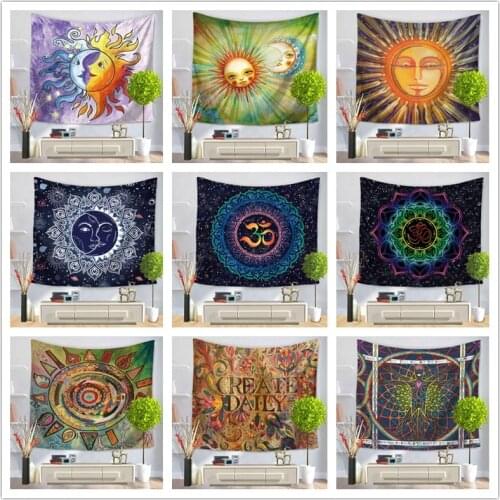 Sun God Tapestry Psychedelic Mandala Wall Hanging Elegant Boho Hippie Tapestries Nordic Home Decor