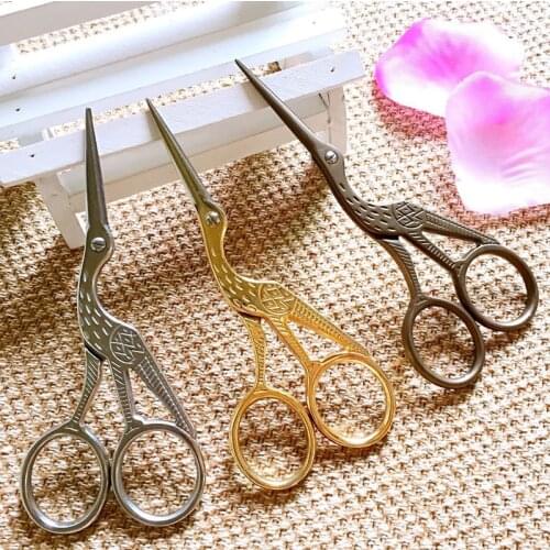 New creative Retro Crane Gold Cross-stitch Dressmaking Scissors For DIY Scissors 406