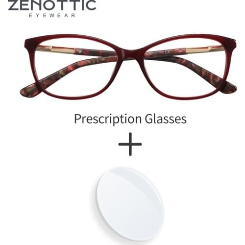 ZENOTTIC Acetate Prescription Glasses Women Butterfly Optical Frame Myopia Hyperopia Anti Blue blocking Photochromic Glasses