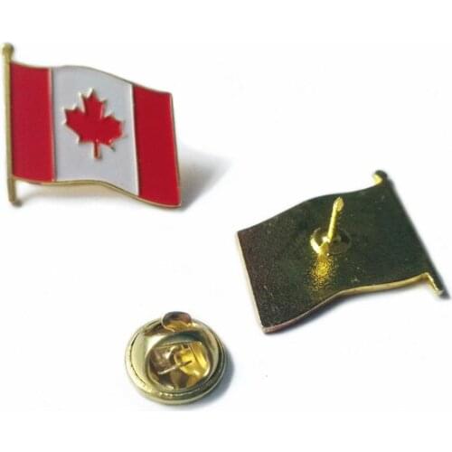Wholesale Canada Flag Brooch Iron Butterfly Buckle Painted Badge Collar Canada lpel pin