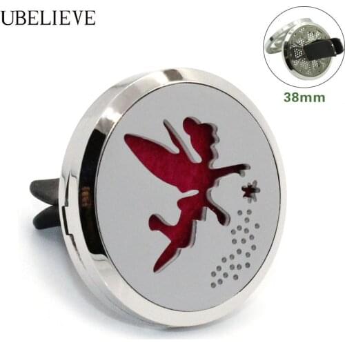 Hot Sale Car Air Freshener Perfume Essential Oil Diffuser Angle 38mm Stainless Steel Locket with Vent Clip For Aromatherapy