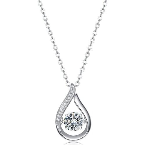 Moissanite Necklace 1ct Diamond 925 Sterling Silver Necklaces For Women Wedding Party Neck Gift Agile Classic Pendants Jewelry