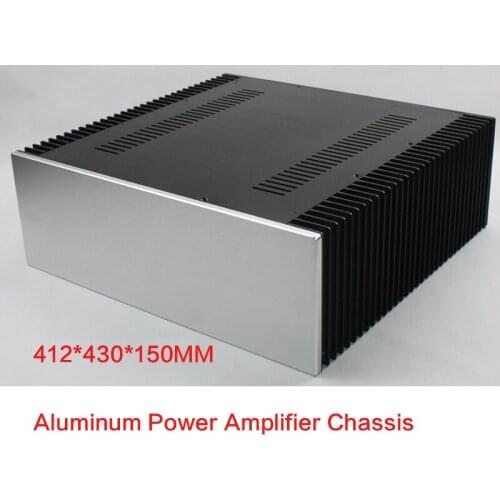 412*430*150MM All-aluminum Power Amplifier Chassis DIY Post-stage Non-porous Audio Shell Power Supply Case Amplifier Enclosure