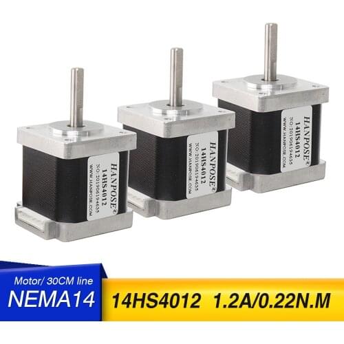 3pcs Nema 14 Stepper Motor 14HS4012 1.2A 0.22Nm 4-lead 35X40mm for DIY CNC 3D Printer Motor