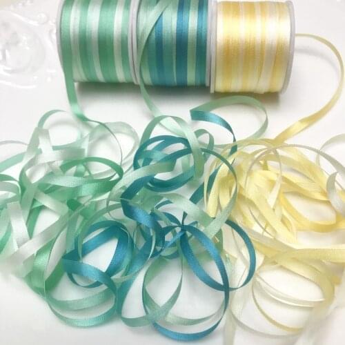 4mm,variegated color 100% real pure silk thin taffeta silk ribbons for embroidery handcraft project,gift packing,high quality