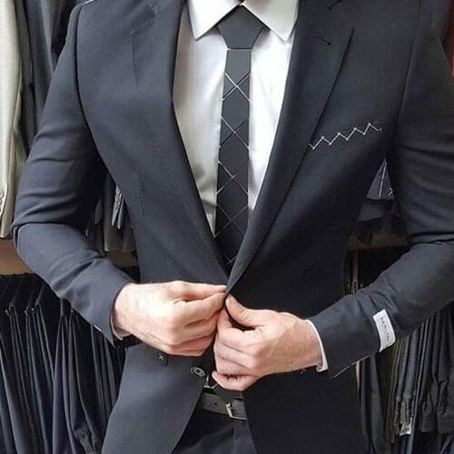 Hexagon Ties Luxury Brand Ins Hot Selling Classy Neckties Matt Black Acrylic Black Ties Lover Gifts Business Party Neck Wear