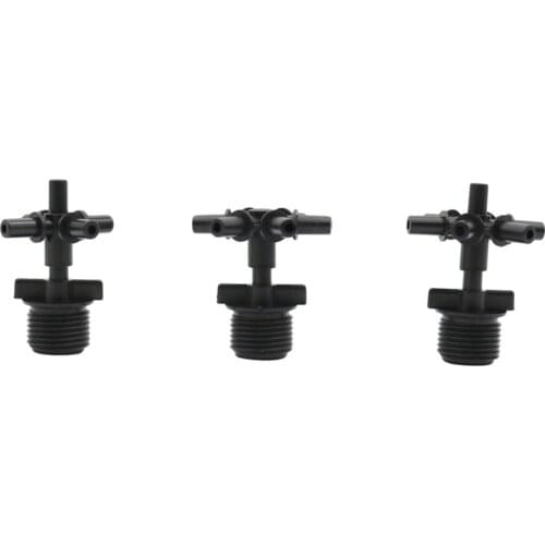 5-way,6-way,7-way 6mm Connectors with 1/2 Inch male thread Agriculture Greenhouse Mist nozzle Adapter 10 Sets