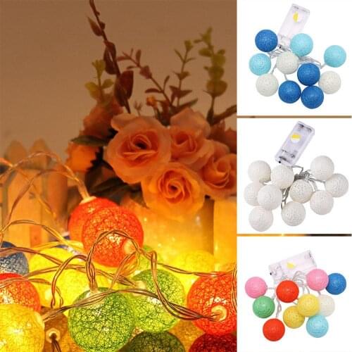 10LED Rattan Garland Ball String Light Baby Bed Fairy Decorative Lamp for Outdoor Holiday Christmas Wedding Party Decoration