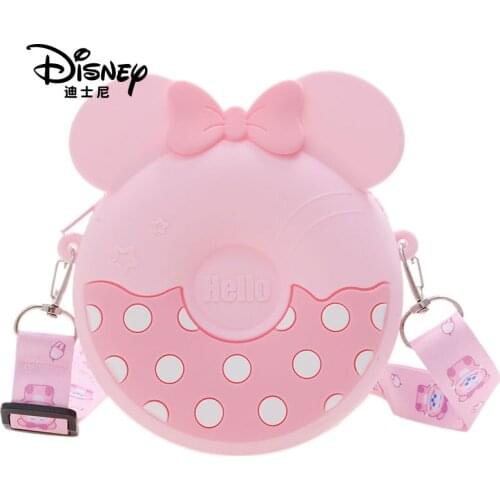 Disney Mickey Mouse Silica Gel Fanny Pack Women Shoulder Crossbody Bag Minnie Waist Handbag Cartoon Cute Totes