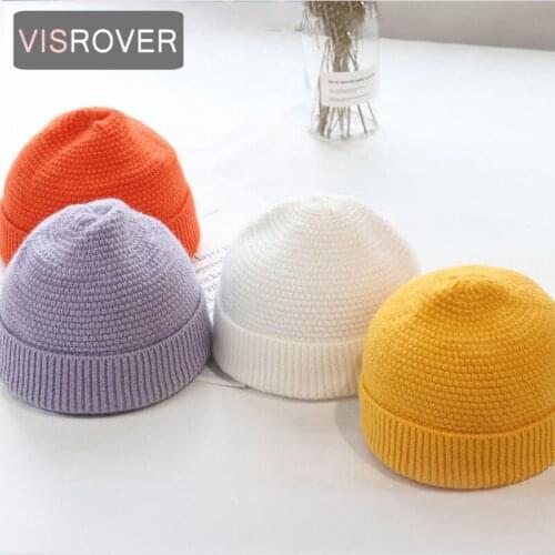 VISROVER 8 Colorway Unisex Solid 100% acrylic Woman Winter Hat Best Match Soft Autumn Bonnet Woman Warm Skullies Gift Wholesale