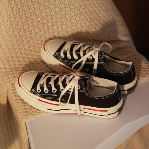 Womens canvas shoes 2021 spring and autumn new Korean version of the wild simple low-top platform casual shoes comfortable