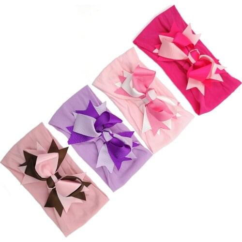 10pcs/lot , 30cm hair band Super soft nylon hair children wide seamless double color thread bow band fashion hair accessories