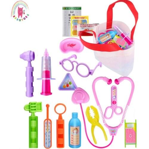 16Pcs Pretend Play Doctor Toy Set Medical Kit Educational Role Play Simulation Hospital Learing Toys For Children Doctor game