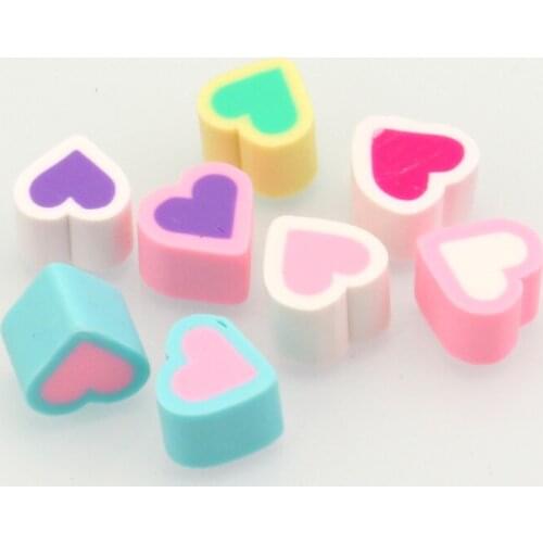 20Pcs 15mm Mixed Kawaii Clay Heart Cabochon Flatback Beads Decoration Crafts Embellishments For Scrapbooking Diy Accessories