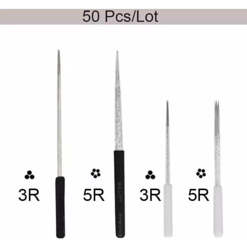 20pcs/lot Round Microblading 3R 5R Needles Eyebrow Circular Tattoo Needle for Tatoo Pen Permanent Makeup fog Shading Blades