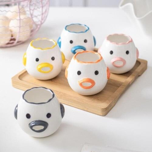 2021 Ceramic Egg Divider Cute Cartoon Chicken Mini Egg White Yolk Separator Liquid Filter Baking Utensils Egg Holder for Kitchen