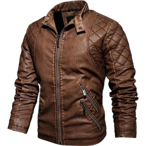 2021 brand new mens autumn and winter leather suit slim collar locomotive PU leather jacket kejiarong warm mens coat Retro