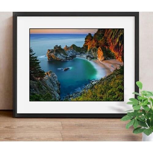 Diamond Embroidery Landscape Full Round Diamond Painting Harbor Picture of Rhinestone Mosaic Bead Home Decor