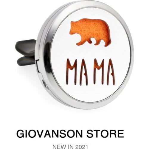 Car Air Freshener Car Diffuser Locket Vent Clip Pendant Random 10pcs Oil Pads Mama bear Mermaid 30mm Magnetic Open