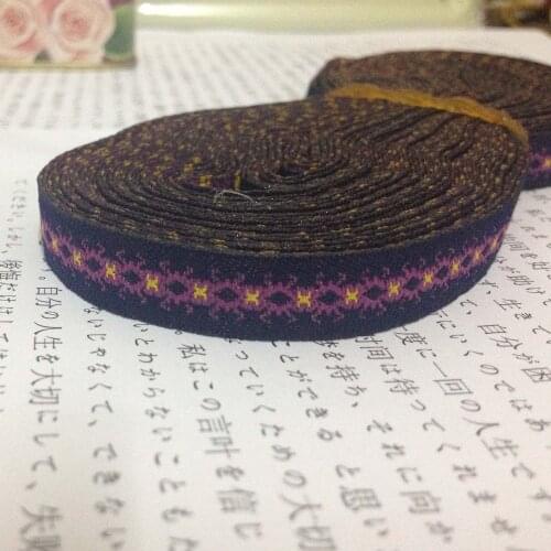 Free Shipping wholesale 1/2'' (12mmx20yards) 100% polyester Woven Jacquard Ribbon black and pink lace