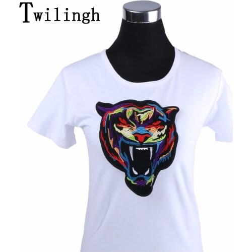 1 Pc Big Patches Tiger Cartoon Sticker Stickers Patch for T-shirt Embroidered Applique Sew on Iron On Clothes Repair DIY Patches