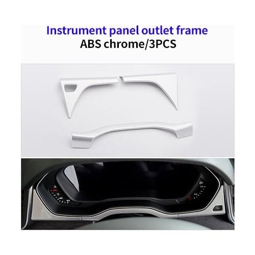 For AUDI Q5L 2018 ABS instrument panel outlet frame chrome molding trim 3pcs