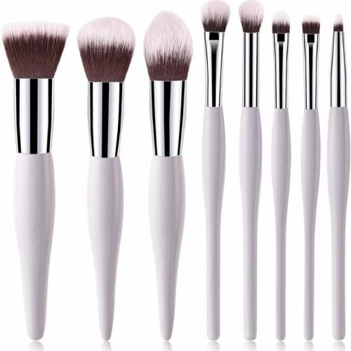 ENNKE 8Pcs Soft Synthetic Hair Professional Makeup Brush Set Facial Contour Blush Eyebrow Brush Foundation Beauty Tool
