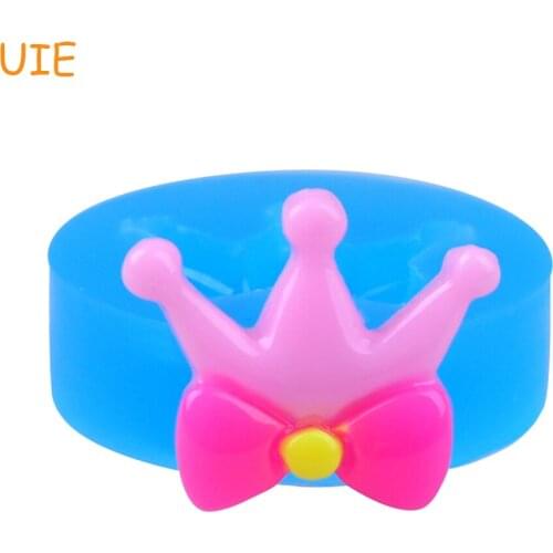 FYL558U 22.3mm Crown with Bow Flexible Silicone Mold - Cake Topper, Fondant Craft, Chocolate, Gum Paste, Resin, Jewelry, Candy